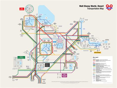 Unofficial Walt Disney World Resort® Transportation Map - Wdw Maps ...