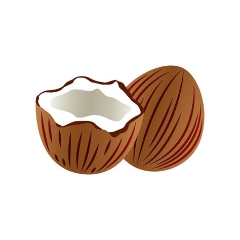 clip art of coconut shell with cartoon design 5947883 Vector Art at ...