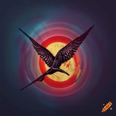 Flag with mockingjay logo from revolution in panem