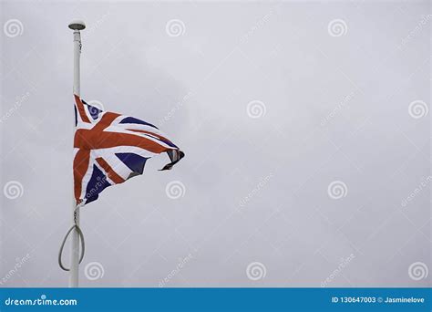 British Flag Waving on Wind Editorial Stock Photo - Image of english, pole: 130647003