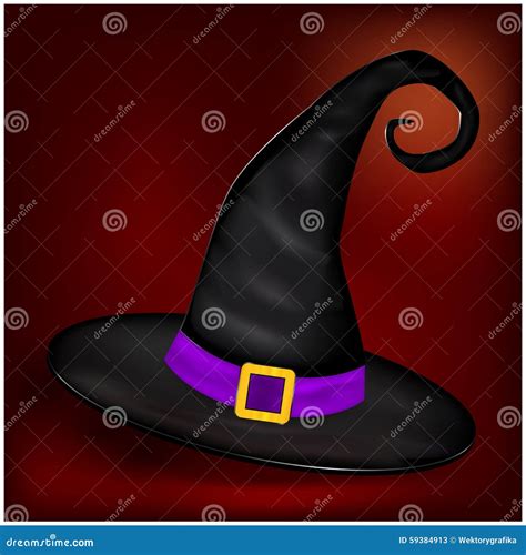 Vector Picture of Halloween Realistic Witches Hat. Illustration on Nice ...