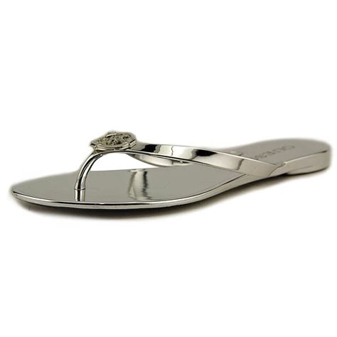 GUESS Women's Jamarra (6 B(M) US, Silver Jelly) | Womens flip flops ...