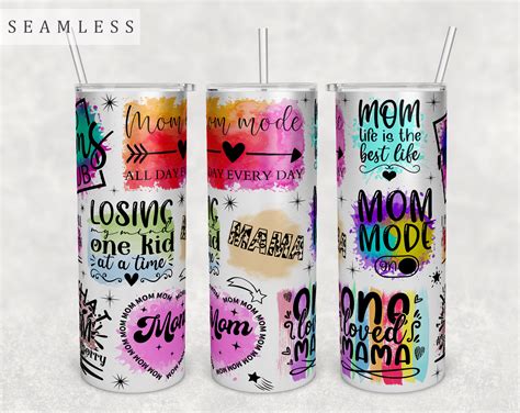 Mom Quotes Tumbler Wrap, 20 Oz Skinny Tumbler Mom Sayings Design By LemonStudioCreations ...