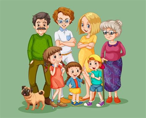 Free Vector | Family members with children and all relatives