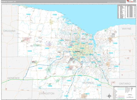 Monroe County, NY Wall Map Premium Style by MarketMAPS - MapSales