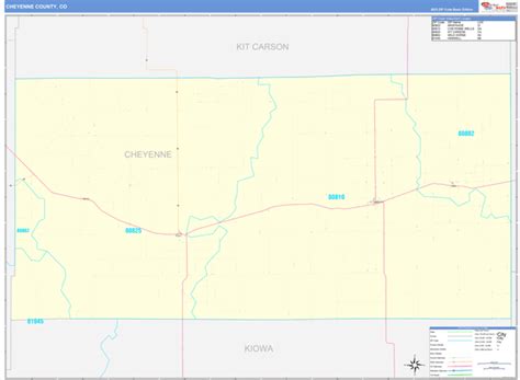 Cheyenne County, CO Zip Code Wall Map Basic Style by MarketMAPS - MapSales