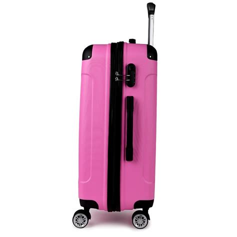 K1777-24” Kono ABS Hard Shell Suitcase Luggage Set Pink