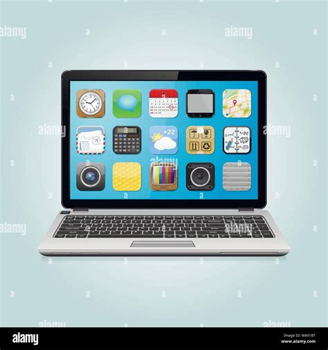 Home screen with app icons on the display Stock Vector Images - Alamy