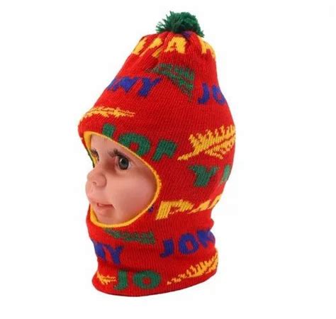 Woolen Kids Winter Red Monkey Cap, Size: Small at Rs 50/piece in ...