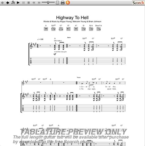 ACDC Highway to Hell Guitar Tab : Free ACDC Guitar Tabs