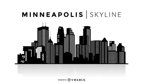 Skyline De Silhueta De Minneapolis - Baixar Vector