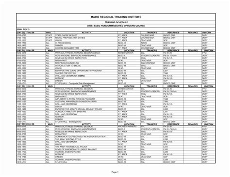 Training Schedule Template Excel Unique Employee Training Spreadsheet Template Google Spreadshee ...