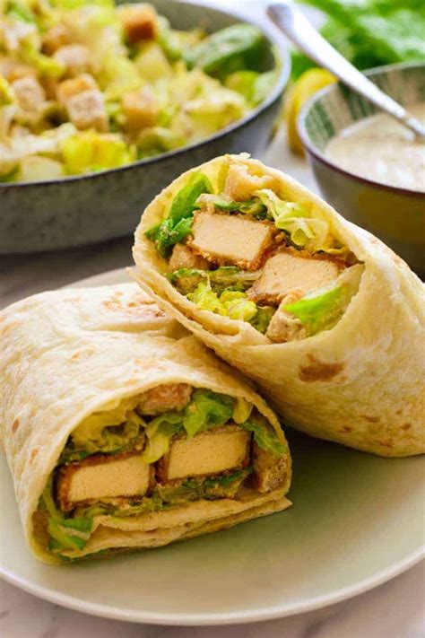 Vegan Caesar Salad Wraps - The Stingy Vegan