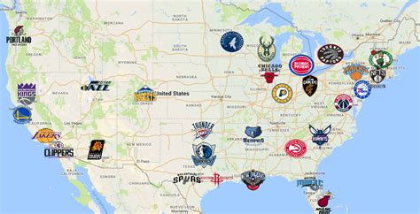 Map Of Nba Teams