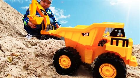 Toy Dump Trucks Construction Vehicles Excavator Trucks for kids Video for children - YouTube