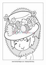 Easter Bonnet Coloring Pages  Coloring Nation sketch template
