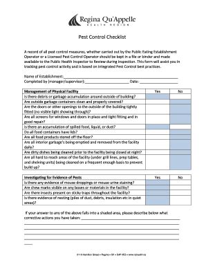 Pest Control Checklist Excel Format: Complete with ease | airSlate SignNow