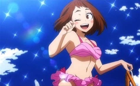 My new favorite image. Uraraka in this swimsuit is spectacular | Hero, Cute anime character, My ...