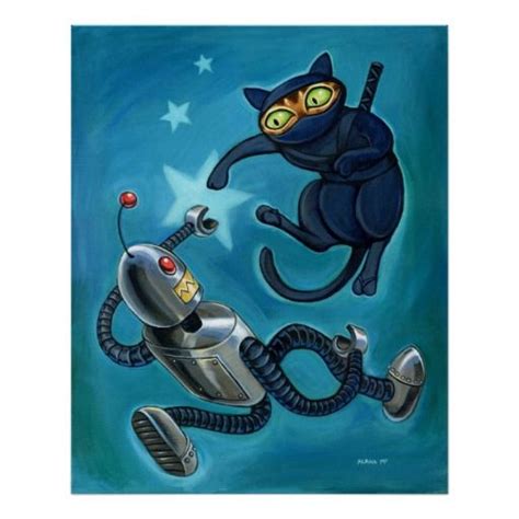 Ninja cat vs Robot Poster | Zazzle | Ninja cats, Robot art, 8x10 art prints