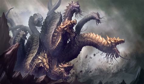 Mythical Hydra: Epic Fantasy HD Wallpaper