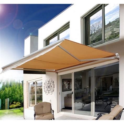 Outsunny 8 x 7 ft. Manual Retractable Sun Shade Patio Awning - Walmart ...