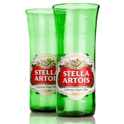 Recycled Stella Artois Beer Bottle Glasses 11.6oz / 330ml | Drinkstuff