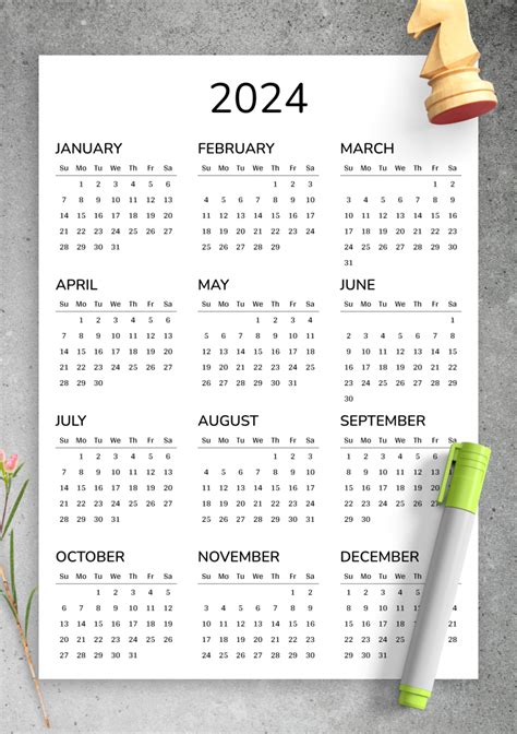 2024 Calendar Printable Half Year - 2024 CALENDAR PRINTABLE