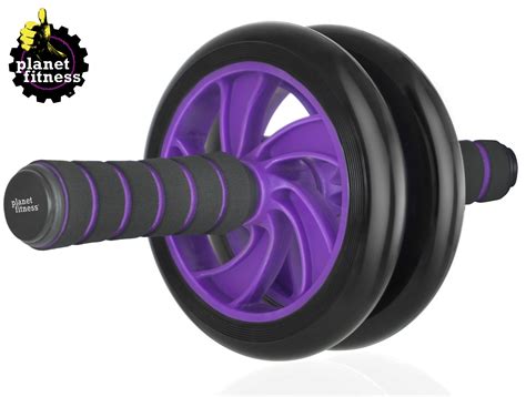 Planet Fitness Deluxe Ab Wheel Roller with Comfort Grip Handles, Dual ...