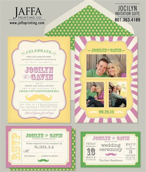 Cute photo wedding invitation with a mustache theme. Perfect for a vintage / carniv… | Vintage ...