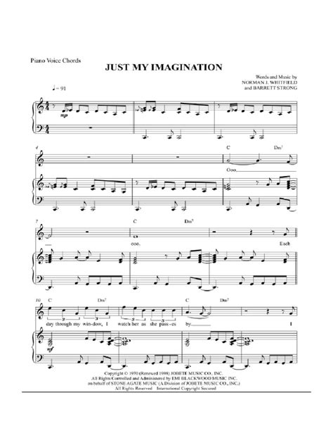 Just My Imagination - Partitura