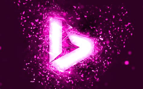 Download wallpapers Bing purple logo, 4k, purple neon lights, creative, purple abstract ...