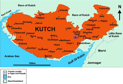 Rann Of Kachchh In India Map