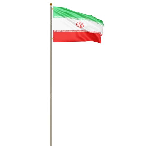 Iran Flag With Pole, Iran Flag Waving, Iran Flag Waving Transparent ...