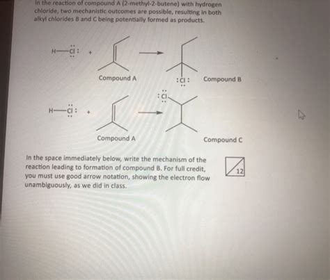 Solved In the reaction of compound A (2-methyl-2-butene) | Chegg.com