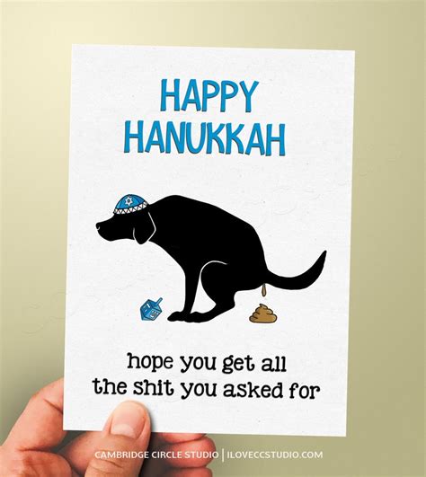 Funny Holiday Cards Happy Hanukkah Card Dog Hanukkah Cards | Etsy