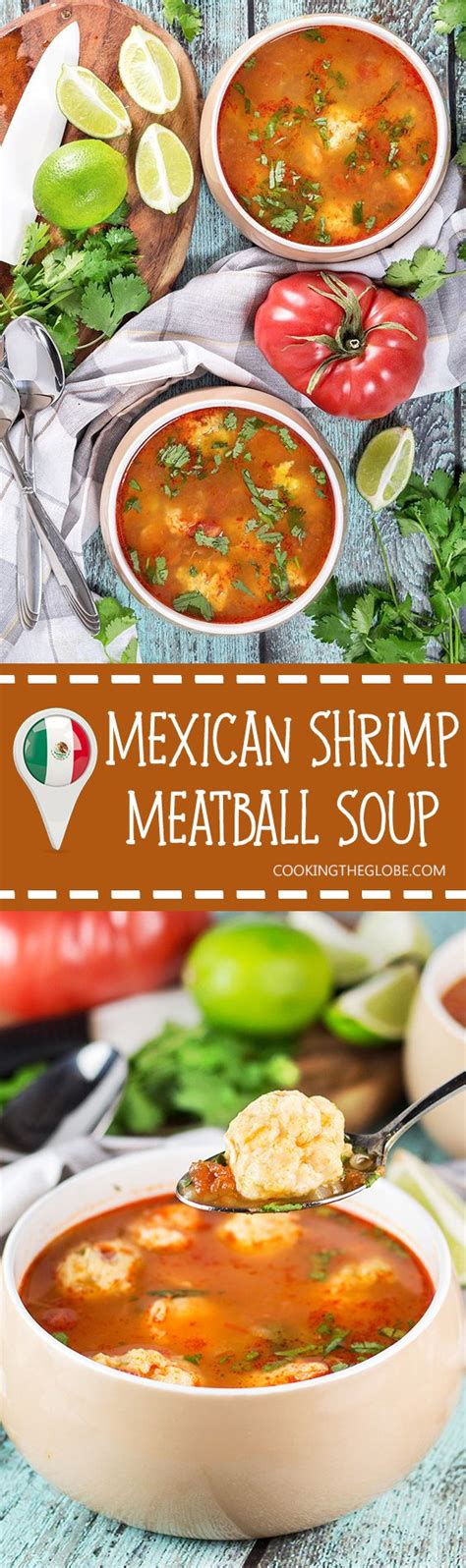 This amazing Mexican Shrimp Soup features super tender shrimp meatballs swimming in a flavorful ...