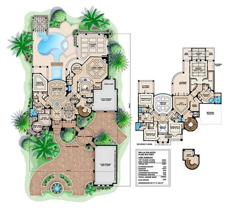 Luxury House Plan: Andalusian Castle Home Floor Plan with Tuscan Style | Luxury house plans ...