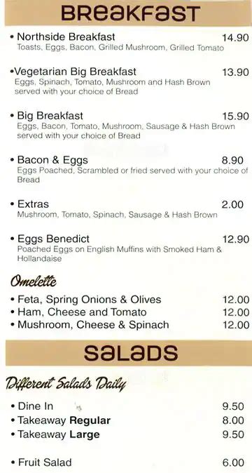 Northside Cafe Menu, Menu for Northside Cafe, Campbellfield, Melbourne ...