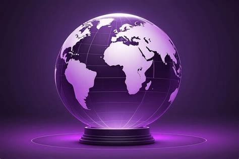 Premium Photo | Glass globe ball in light rays on global map background