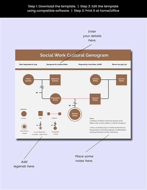 Social Work Cultural Genogram Template in Word, InDesign, Pages ...