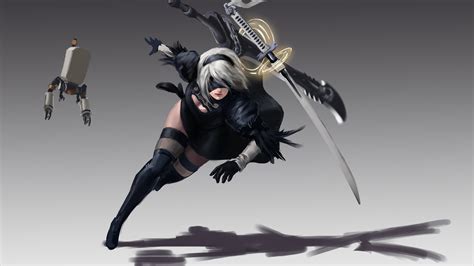 2B running. Wallpaper from NieR: Automata | gamepressure.com