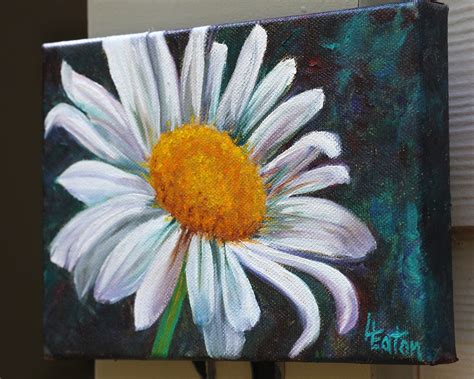 Daisy Painting, White Daisy, 5x7, Daisies, Floral, Wildflower, Daisy Wall Decor, Small Canvas ...