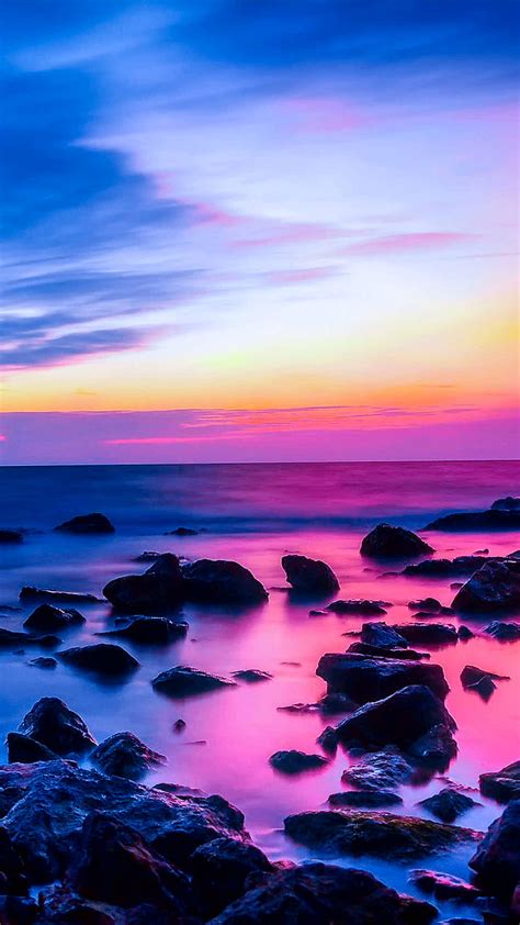 Colorful beach, beach, colorful, ocean, water, HD phone wallpaper | Peakpx