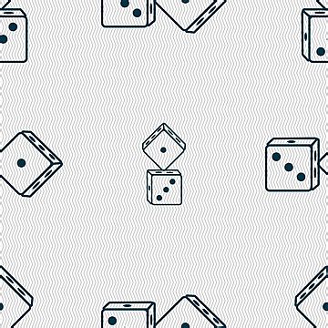 Geometric Texture Seamless Pattern With Dice Icon Sign In Vector Format ...