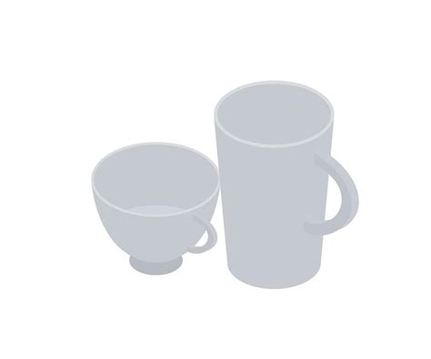 Isometric style illustration of a glasses and cups 6791806 Vector Art at Vecteezy