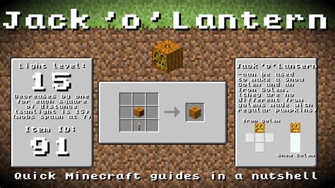 Minecraft - Jack 'o' Lantern! Recipe, Item ID, Information! *Up to date!* - YouTube