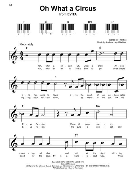 Oh What A Circus (Super Easy Piano) - Print Sheet Music Now