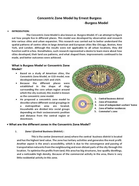 Concentric Zone Model & Sector Theory | PDF | City | Suburb