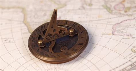 An antique nautical sun dial on ancient world map, Stock Video - Envato ...