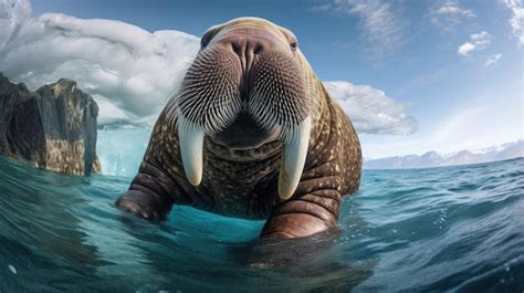 Premium AI Image | A breathtaking shot of a Walrus his natural habitat showcasing his majestic ...